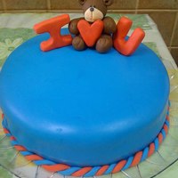 Teddy Bear I Love You Cake 