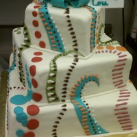 Contemporary I would have much preferred this cake without the bow on top, but that is what the client wanted.