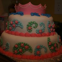 Paisley Princess Crown Cake I made this cake for my neice Hanna after she won her first beauty pageant. My 2nd fondant cake, I cut out the paisleys from fondant and...