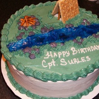 Camping Cake This was for a person who enjoyed camping and fishing.