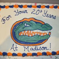 Gator Cake This was a cake for someone retiring. He was a Florida Gator fan