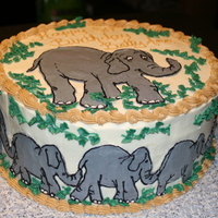 Elephant Cake This was for a lady's birthday from her children. She had nine kids and loved to collect elephants. The theme for the party was a...