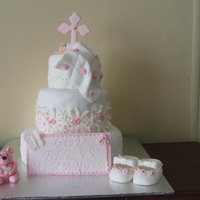 Christening Cake This is my first christening cake I did for my cousin. I was so pleased how it turned out.