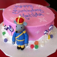 Nutcracker Mouse King Cake Christmas in May! Fondant Mouse King and lollipops, the rest is buttercream (and gumdrops)