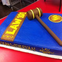 Law School Book Grad Cake Fondant gavel, the rest is buttercream
