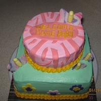 Welcome Home Baby Cake Did this cake for my new niece. She was born premature in October and finally got to come home on Jan. 27th. Her mom wanted to have...