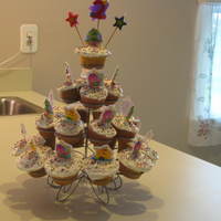 Cupcake Cakes regular ole Barney cupcakes for my daughters 2nd Birthday