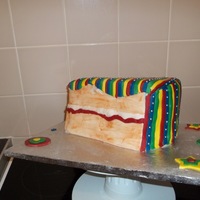 Jan's 45Th Birthday Cake Even though she was 45 she wanted a circus coloured cake, and chose the 'piece of cake' cake. Loved doing it, and she loved it....