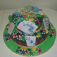 Poker / Golf Cake This was a cake for two people sharing a birthday,one loves poker and the other loves golf, cake is chocolate, top filled with whipped...