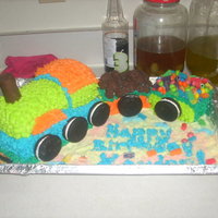 My First Decorated Cake Ever! It was for my son's 3rd bday, he absolutely loved it! i was worried it took on more than i could handle but i was so happy with it!