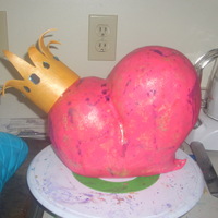 3D Heart First time attempting a 3d heart, strawberry cake with lemon curd and lemon mousse. Gumpaste Tiara.