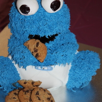 Cookie Monster Cake My first attempt using a 3D cake tin