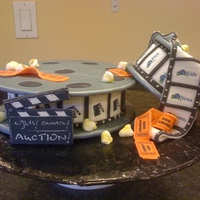 Lights, Camera, Auction! I made this cake to donate to a neighborhood community center dessert auction. Their theme was Lights, Camera, Auction! Great fun playing...