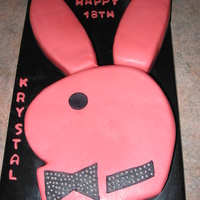 Playboy Bunny Birthday Cake Chocolate cake, with buttercream and pink MMF icing.