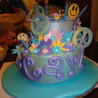 Flower Child!! A "Flower Child" cake I made for my little sister's 24th birthday. She's a hippie at heart, so I decided to do a bunch...