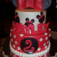 Minnie Mouse Cake Here is another Minnie Mouse cake!! It's for a friend's daughter, who was turning 2 and LOVES all things Minnie Mouse! I've...