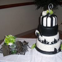 Black And White Cake This was only my fourth wedding cake, the third with fondant.