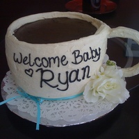 Teacup For A Tea Party This cake is decievingly large (about the size of a basketball) and even though it looks like a teacup it tastes like coffee!