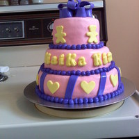 Baby Shower In Girly Colors All cake and MMF. Inspired by a cake I saw on here. Thanks for your great cake designs girls, you're the best.