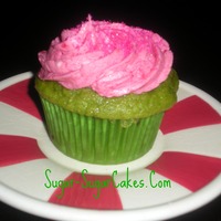 Green And Pink Cupcake Matcha Green Tea Cupcake with Strawberry Cream Cheese frosting