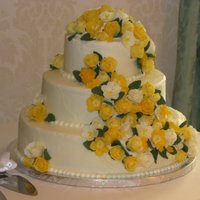 Yellow And White Roses Wedding Cake Made for some dear friends. Unfortunately, the air conditioning at the reception hall was broken, and the 85 degree heat was not kind to...