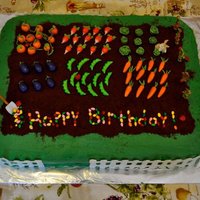 Vegetable Garden Cake Made for my Grandfather's 90th birthday! He was an avid gardener who still works 3 days a week at his nursery/garden supply store....