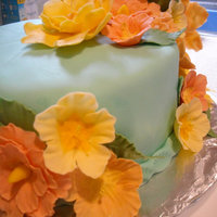 Tropical Flowers Cake Made for my Wilton Fondant and Gumpaste course.