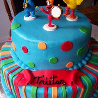 Elmo And Friends I did this for my brothers friend's nephew. He is two today and wanted an elmo cake. I decided to go with the figurines because he...