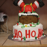Santa Gained A Little Weight This Year! Santa gained a little weight this year! I saw this cake and just HAD to make it!! Santa and the chimney are made out of RKT and covered in...