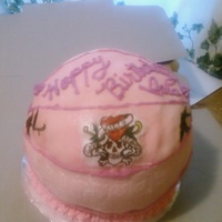 Pink B-Ball B-Day Cake 
