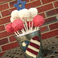 Patriotic Cake Pops I found the cutest picture of cake pops and decided to try my own. They turned out great! Made of strawberry cake with strawberry flavored...
