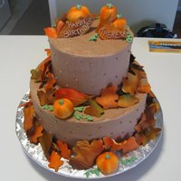 Fall Birthday Everything is edible, leaves are handmade and air brushed.