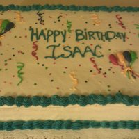 Birhtday Cake For A Boy Yellow cake with guava filling and BC frosting.