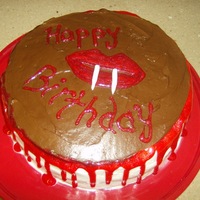 Vampire/ Birthday Cake This isn't my best work, but it was fun to have sparkly blood dripping down the sides.
