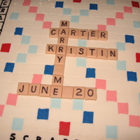 Scrabble Proposal The groom, with the help of the mother of the bride feeding him the needed tiles, proposed to the bride during a Scrabble game. This cake,...