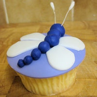 Dragonfly Cupcake white chocolate cupcake with white ganache