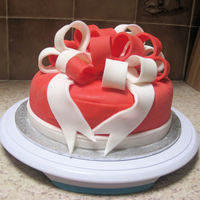 Red Velvet Fondant Cake Two layer red velvet cake with vanilla buttercream