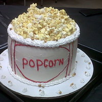 Popcorn Cake Made for my daughters 12th birthday, movie theme party.... I used real popcorn to give it that "real" look. She loved it and it...