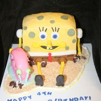Spongebob And Gary For My Great Nephew Vanilla Pound and Chocolate pound cake, buttercream icing and Fondant accents.