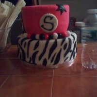 Sis In Laws 21St B-Day Cake 1st fondant cake