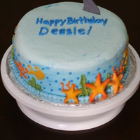 Under The Sea Birthday I attempted a swirled/gradient effect for the blue frosting to make it feel more ocean-like. It is pretty much fondant-free, though the...