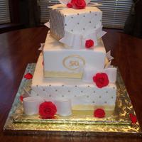 Red Roses Wedding Anniversary Buttercream and gumpaste roses.