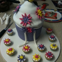 Purple Cupcake First time making giant cupcake covered in fondant