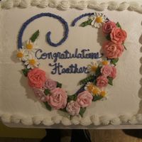 Bridal Shower A friend asked that I make a cake fitting for a surprise bridal shower planned for the next day. Iced and decorated in buttercream.