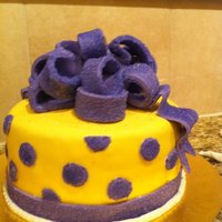 Lsu!! LSU Themed Birthday Cake. First time working with Fondant!