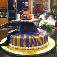 Lsu Graduation Cake Graduation cake I made for my little sister! Geaux Tigers! Vanilla cake with Vanilla buttercream and fondant accents! Got the idea for the...