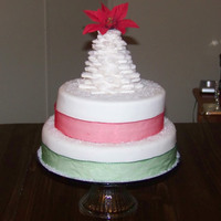 Christmas Tree Cake This is my very first attempt at a fondant cake. I used homemade MMF and homemade gum paste for the star tree. Glued the stars together...