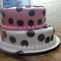 Polka Dot This two tier cake really stands out to me as the contrasting colours really pop.The top tier of this cake was vanilla with buttercream,...
