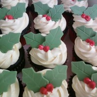 Christmas Holly Cupcakes Had fun with these :)