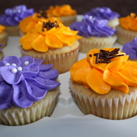 Flower Birthday Cupcakes Vanilla cupcakes with vanilla buttercream